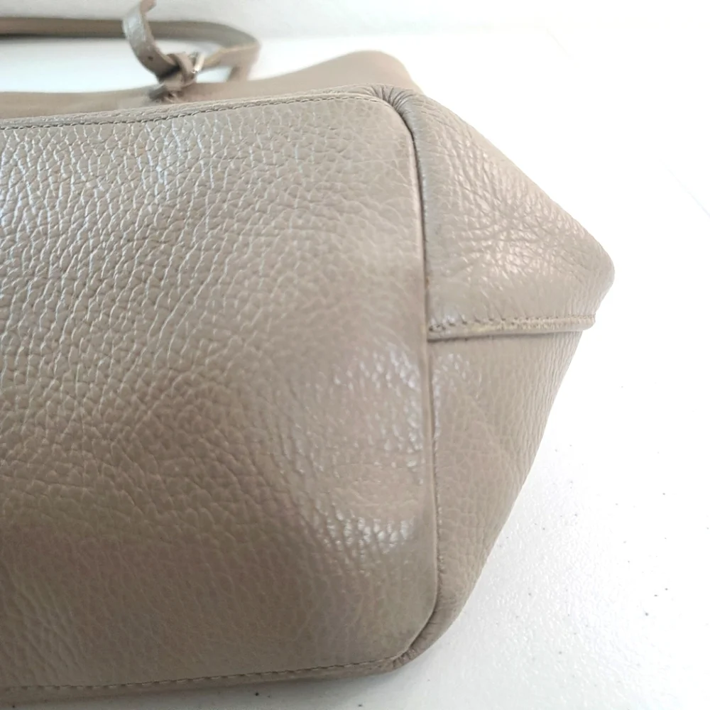 Vintage Furla Pebble Leather Neutral Tote Shoulder Bag